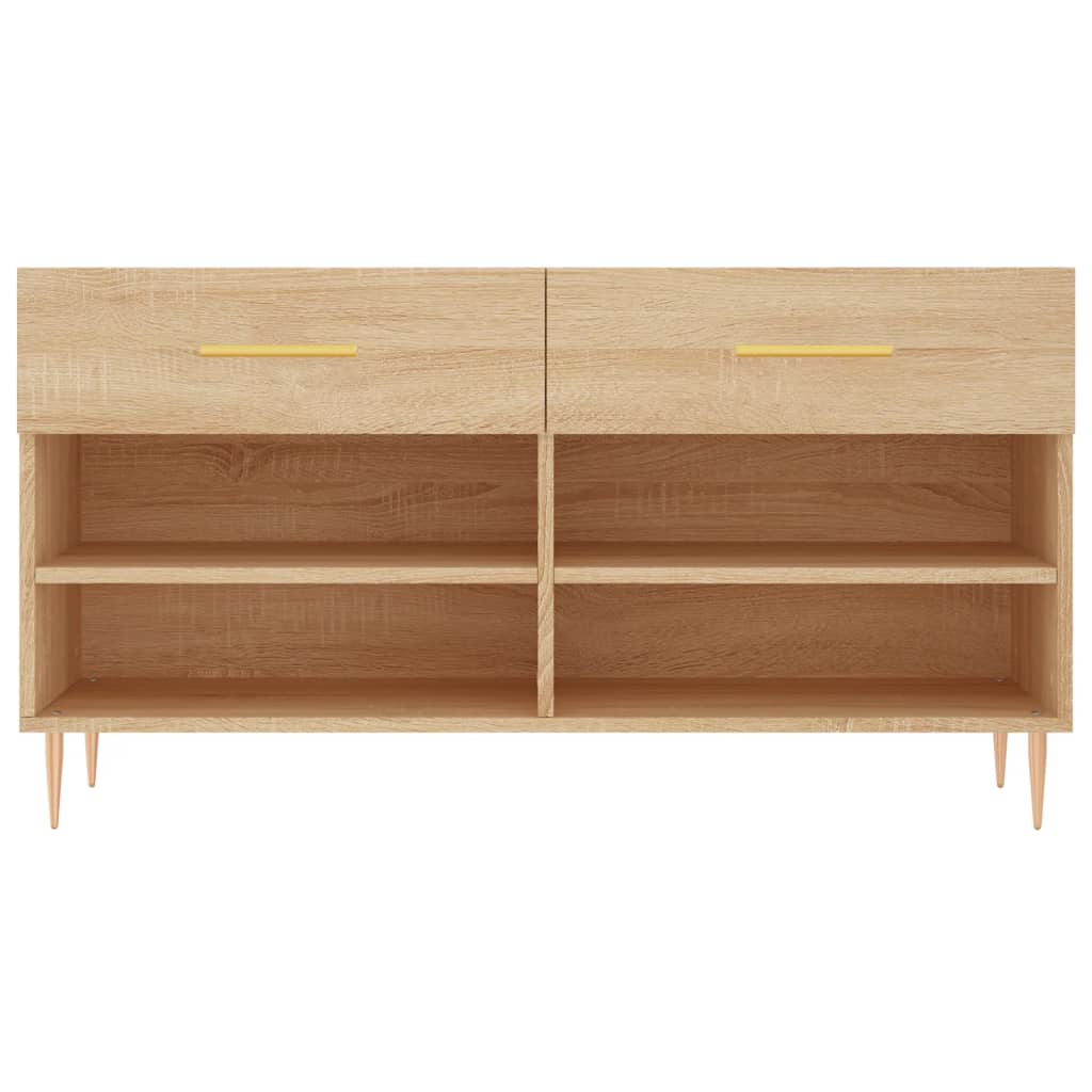 Panca Porta Scarpe Rovere Sonoma 102x35x55 cm Legno Multistrato - homemem39