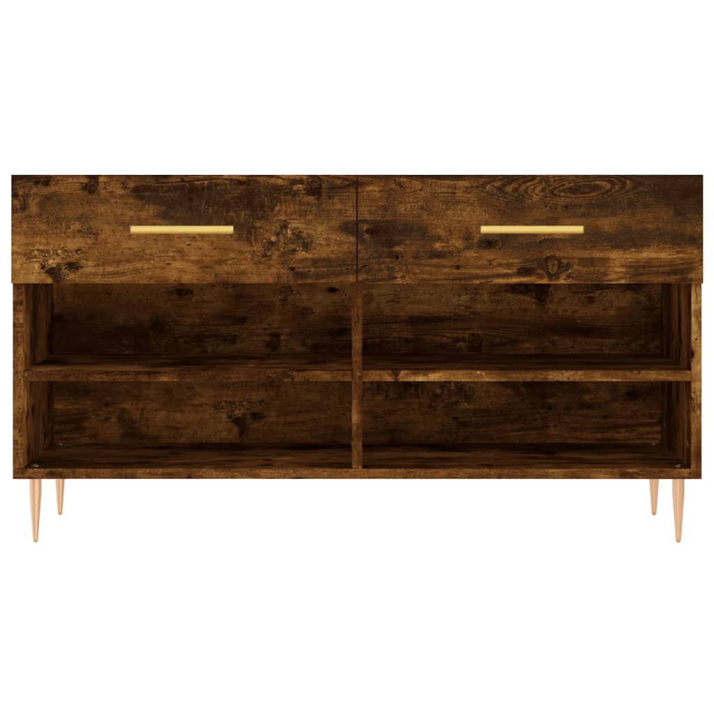 Panca Porta Scarpe Rovere Fumo 102x35x55 cm Legno Multistrato - homemem39