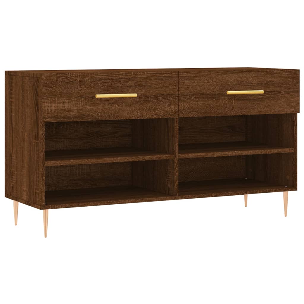Panca Porta Scarpe Rovere Marrone 102x35x55cm Legno Multistrato - homemem39