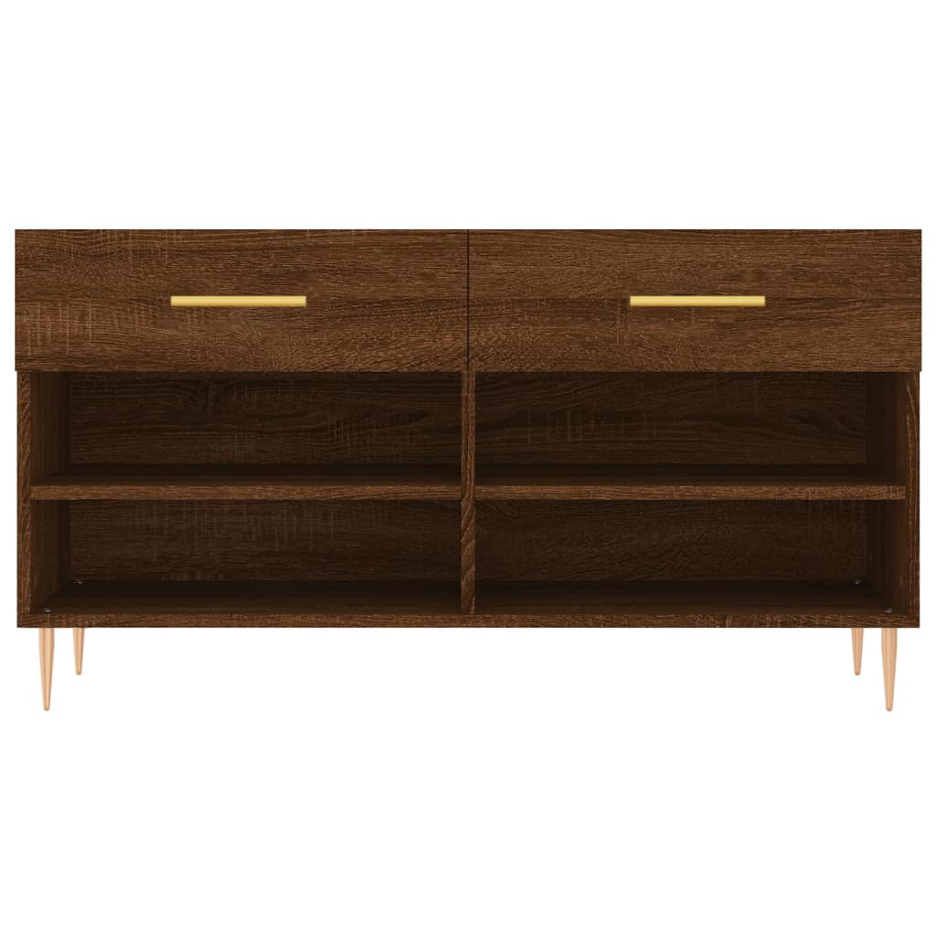 Panca Porta Scarpe Rovere Marrone 102x35x55cm Legno Multistrato - homemem39