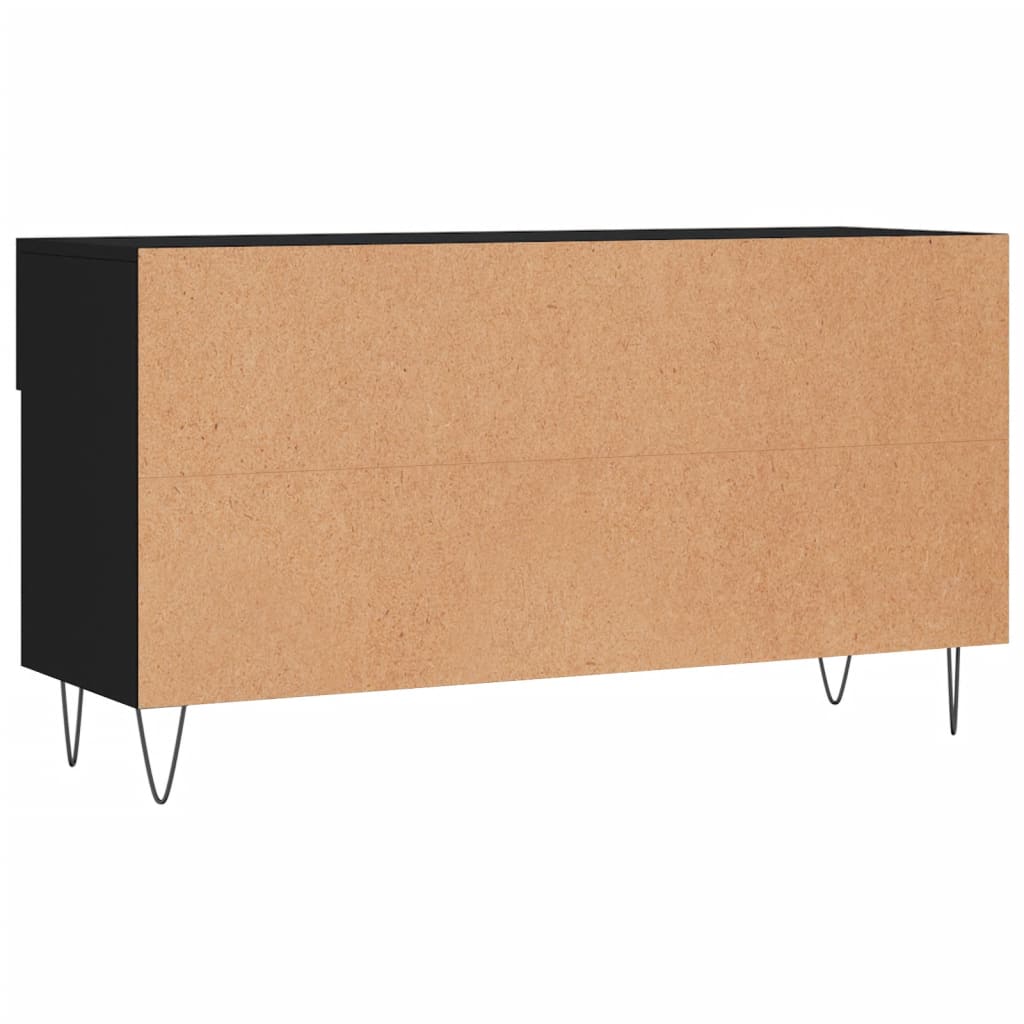 Panca Porta Scarpe Nera 102x35x55 cm in Legno Multistrato