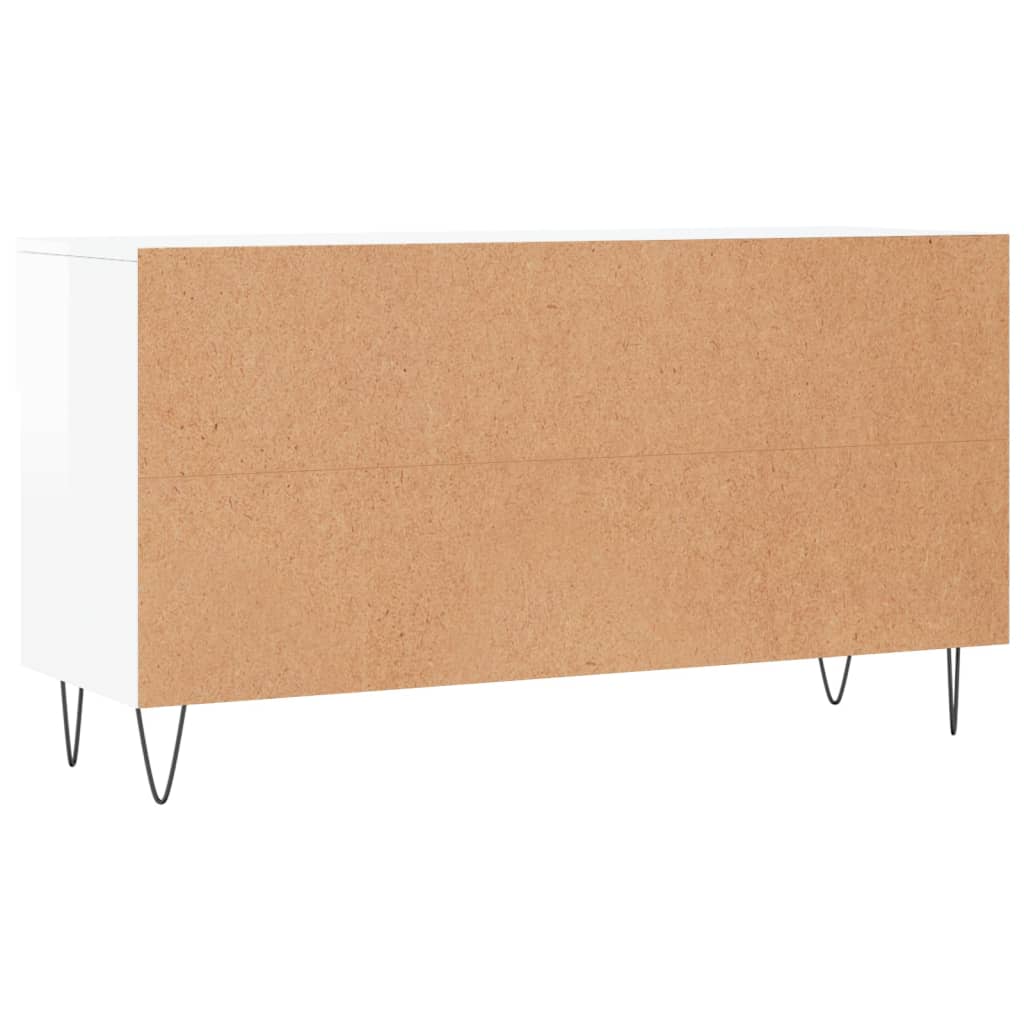 Panca Porta Scarpe Bianco Lucido 102x35x55 cm Legno Multistrato - homemem39