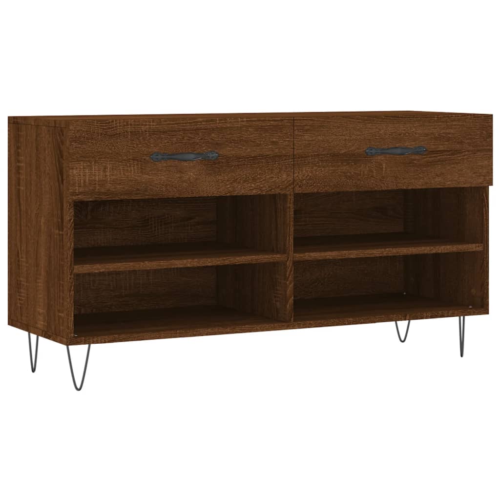 Panca Porta Scarpe Rovere Marrone 102x35x55cm Legno Multistrato - homemem39