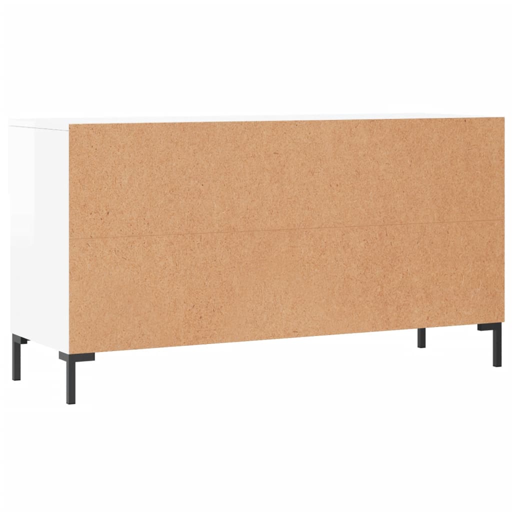 Panca Porta Scarpe Bianco Lucido 102x35x55 cm Legno Multistrato - homemem39