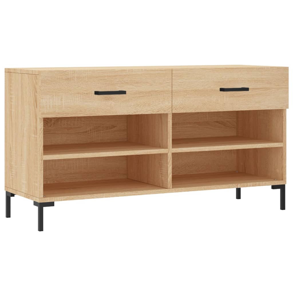 Panca Porta Scarpe Rovere Sonoma 102x35x55 cm Legno Multistrato - homemem39