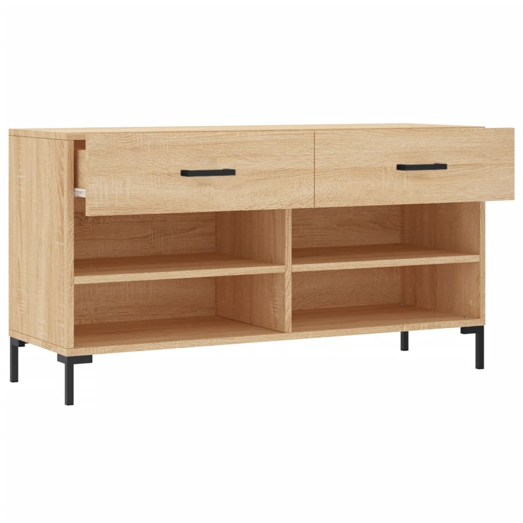 Panca Porta Scarpe Rovere Sonoma 102x35x55 cm Legno Multistrato - homemem39