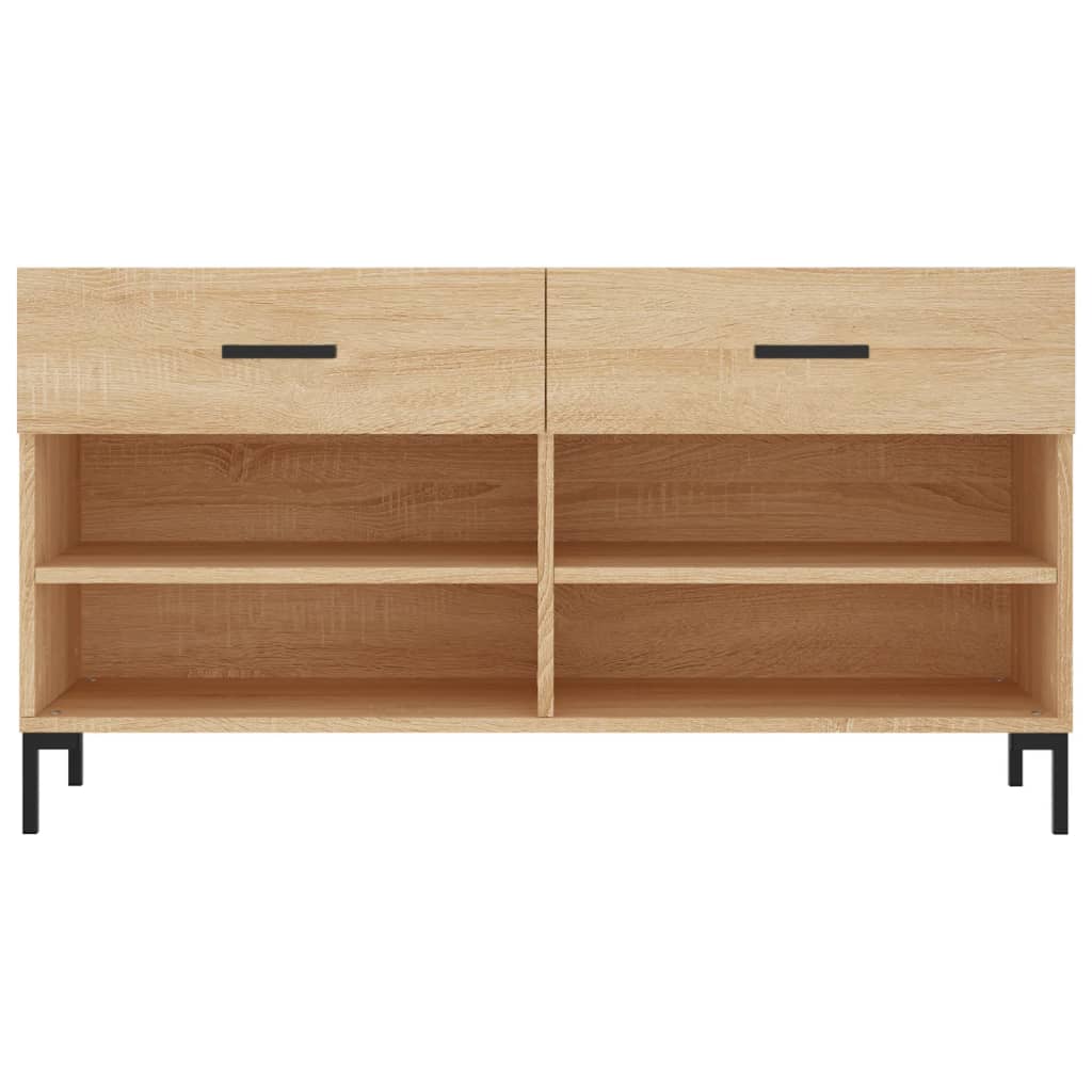 Panca Porta Scarpe Rovere Sonoma 102x35x55 cm Legno Multistrato - homemem39