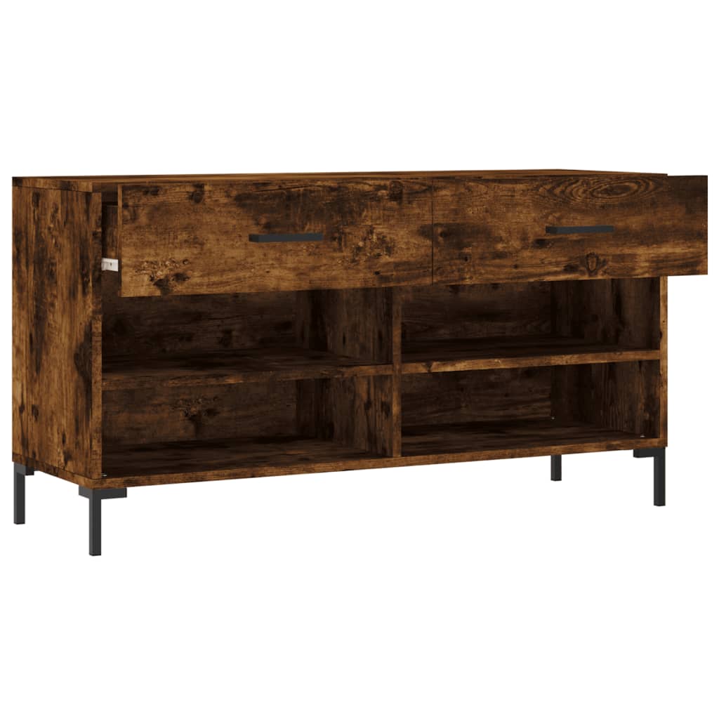 Panca Porta Scarpe Rovere Fumo 102x35x55 cm Legno Multistrato - homemem39