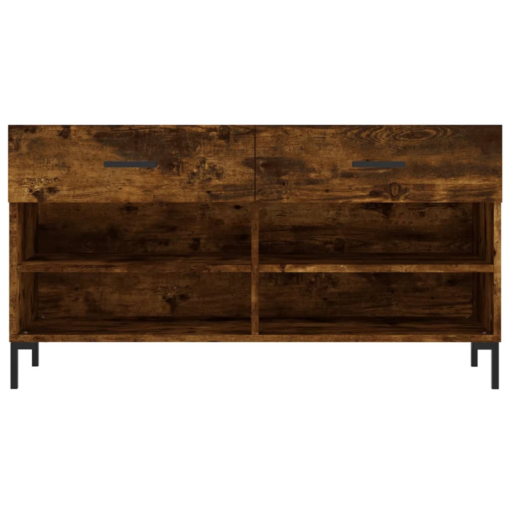 Panca Porta Scarpe Rovere Fumo 102x35x55 cm Legno Multistrato - homemem39