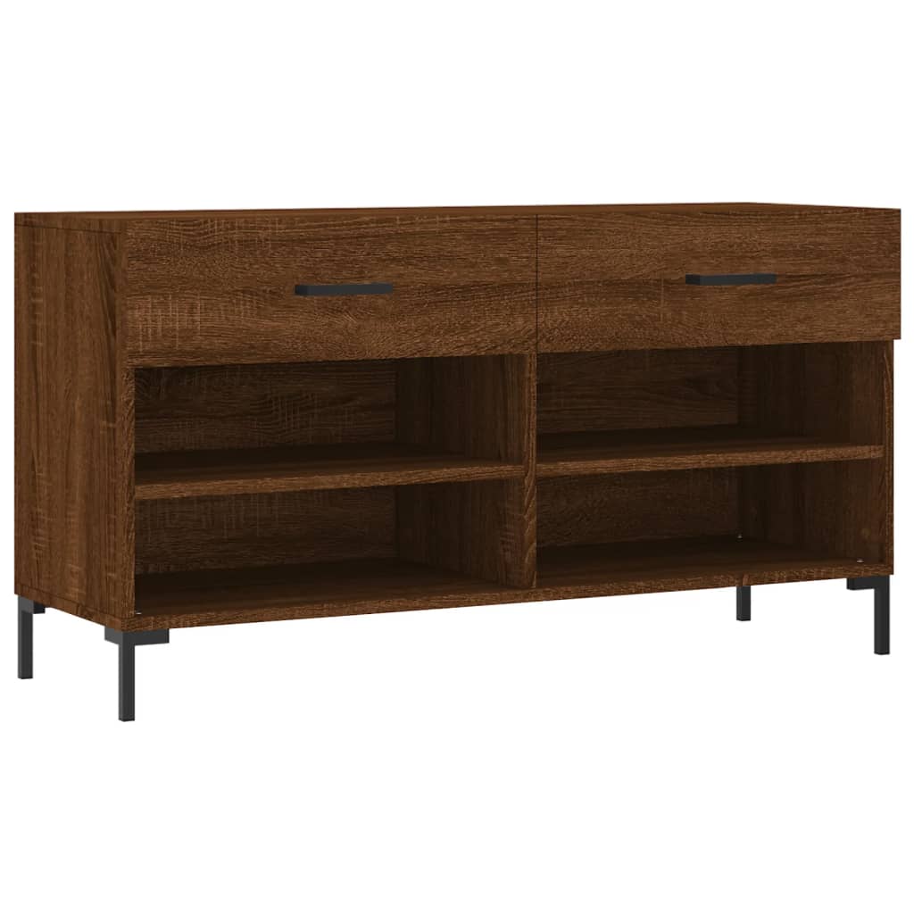 Panca Porta Scarpe Rovere Marrone 102x35x55cm Legno Multistrato - homemem39