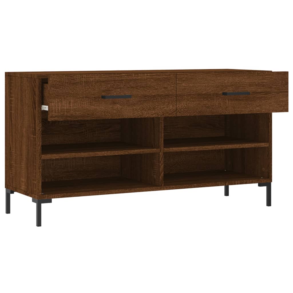 Panca Porta Scarpe Rovere Marrone 102x35x55cm Legno Multistrato - homemem39
