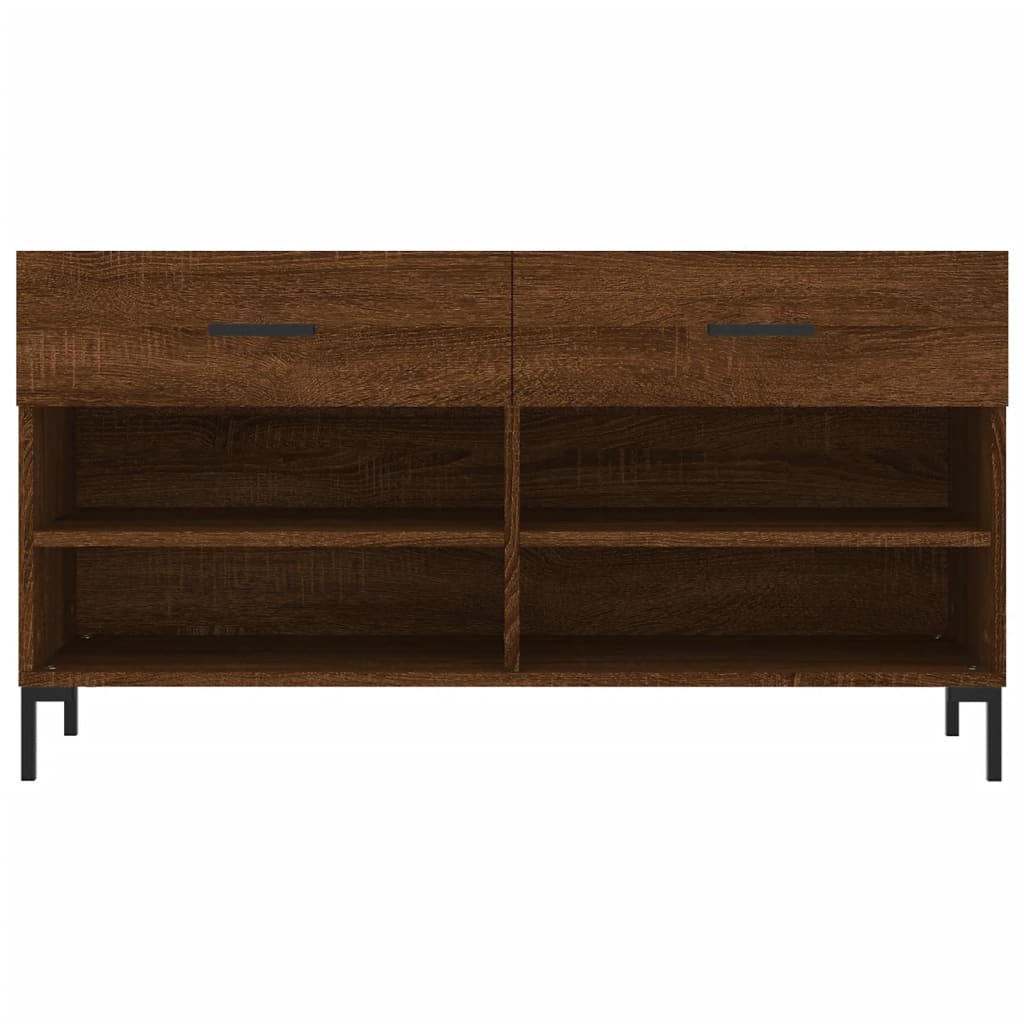 Panca Porta Scarpe Rovere Marrone 102x35x55cm Legno Multistrato - homemem39