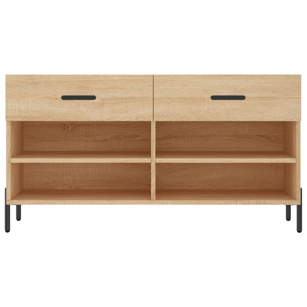 Panca Porta Scarpe Rovere Sonoma 102x35x55 cm Legno Multistrato - homemem39