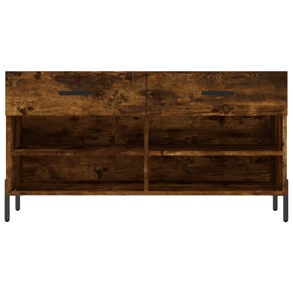 Panca Porta Scarpe Rovere Fumo 102x35x55 cm Legno Multistrato - homemem39