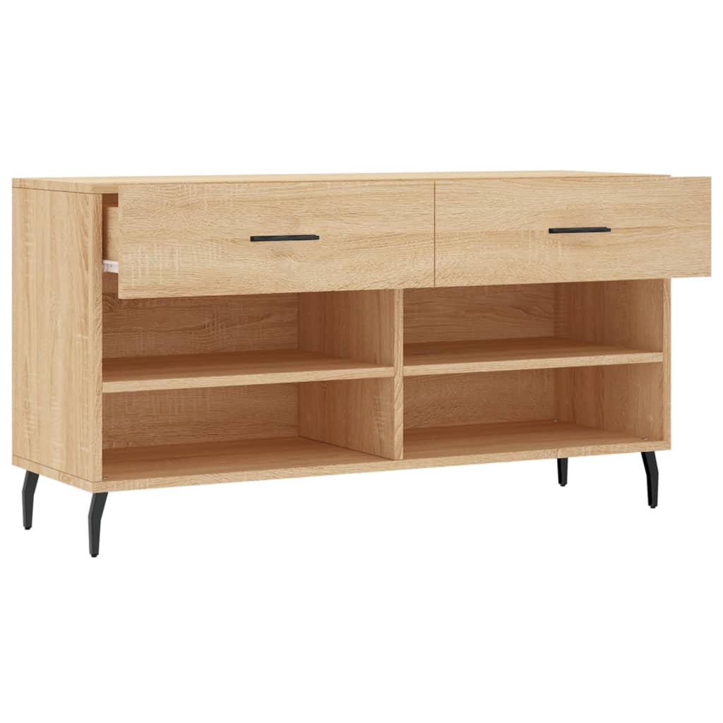 Panca Porta Scarpe Rovere Sonoma 102x35x55 cm Legno Multistrato - homemem39