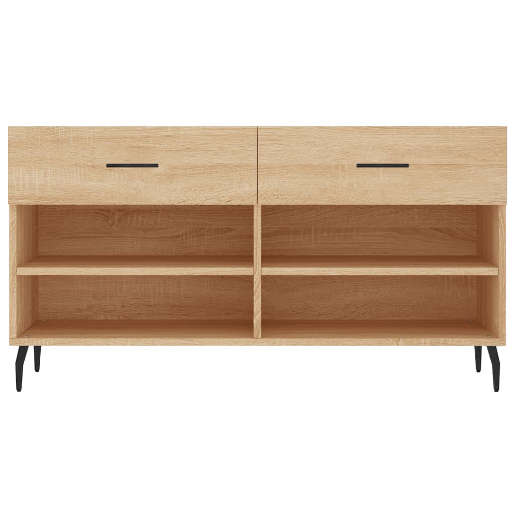 Panca Porta Scarpe Rovere Sonoma 102x35x55 cm Legno Multistrato - homemem39