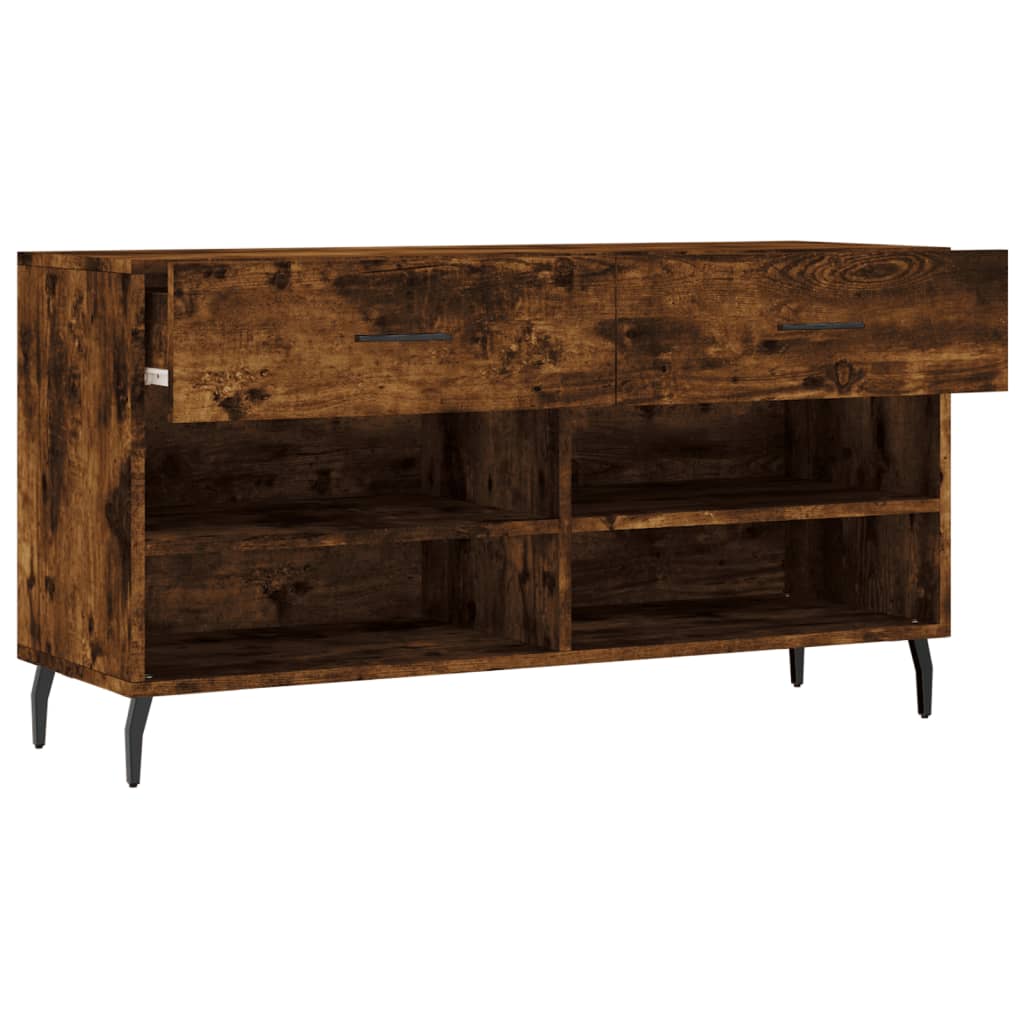 Panca Porta Scarpe Rovere Fumo 102x35x55 cm Legno Multistrato - homemem39