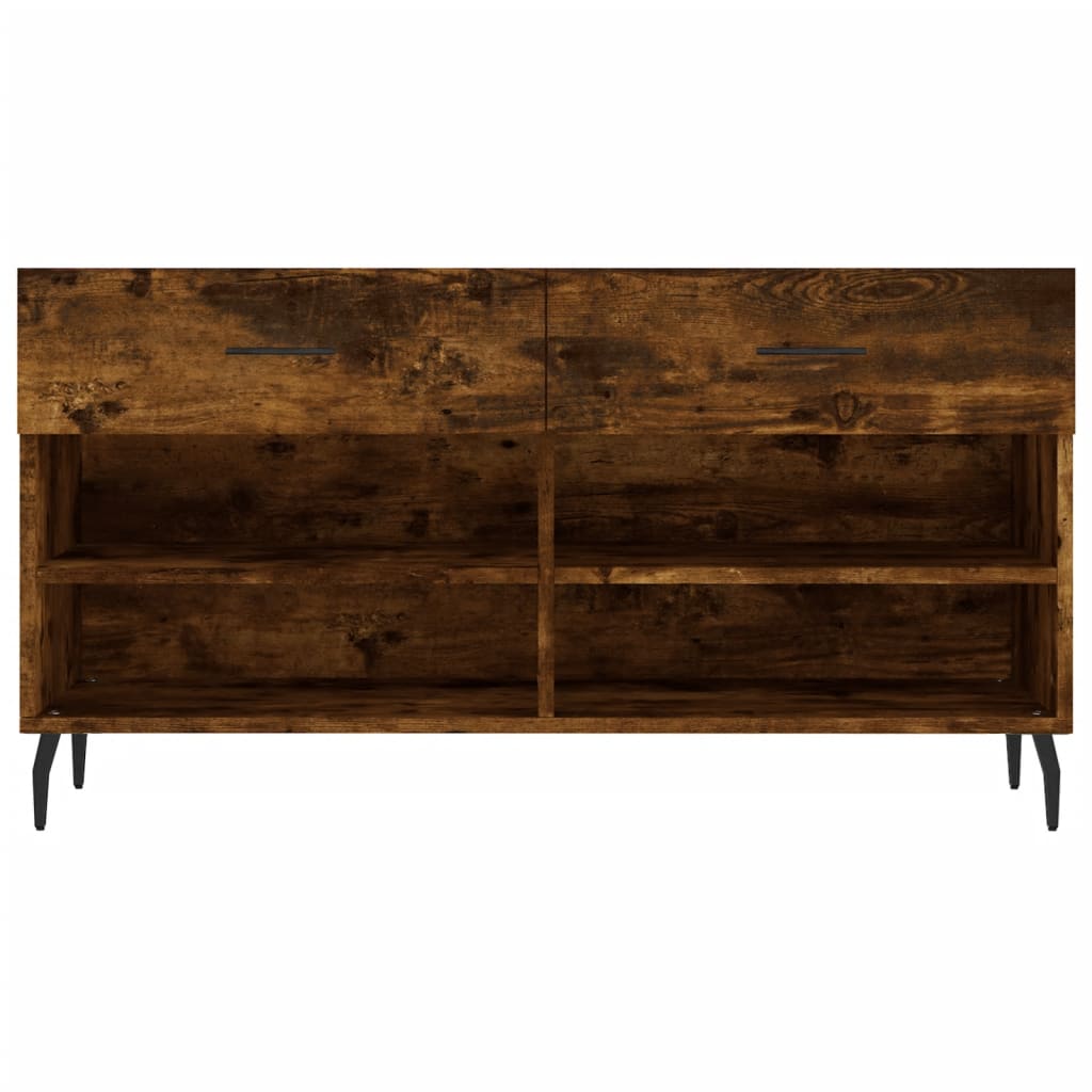 Panca Porta Scarpe Rovere Fumo 102x35x55 cm Legno Multistrato - homemem39