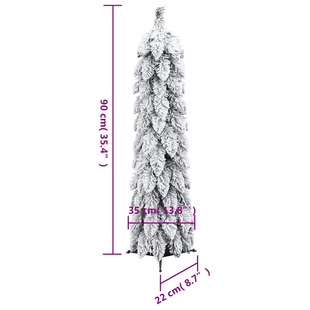 Albero di Natale Artificiale con 45 LED e Neve Floccata 90 cm | homemem39