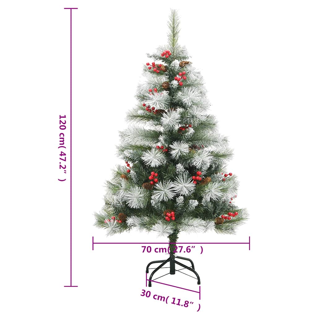 Albero Natale Artificiale Incernierato con Pigne e Bacche 120cm | homemem39