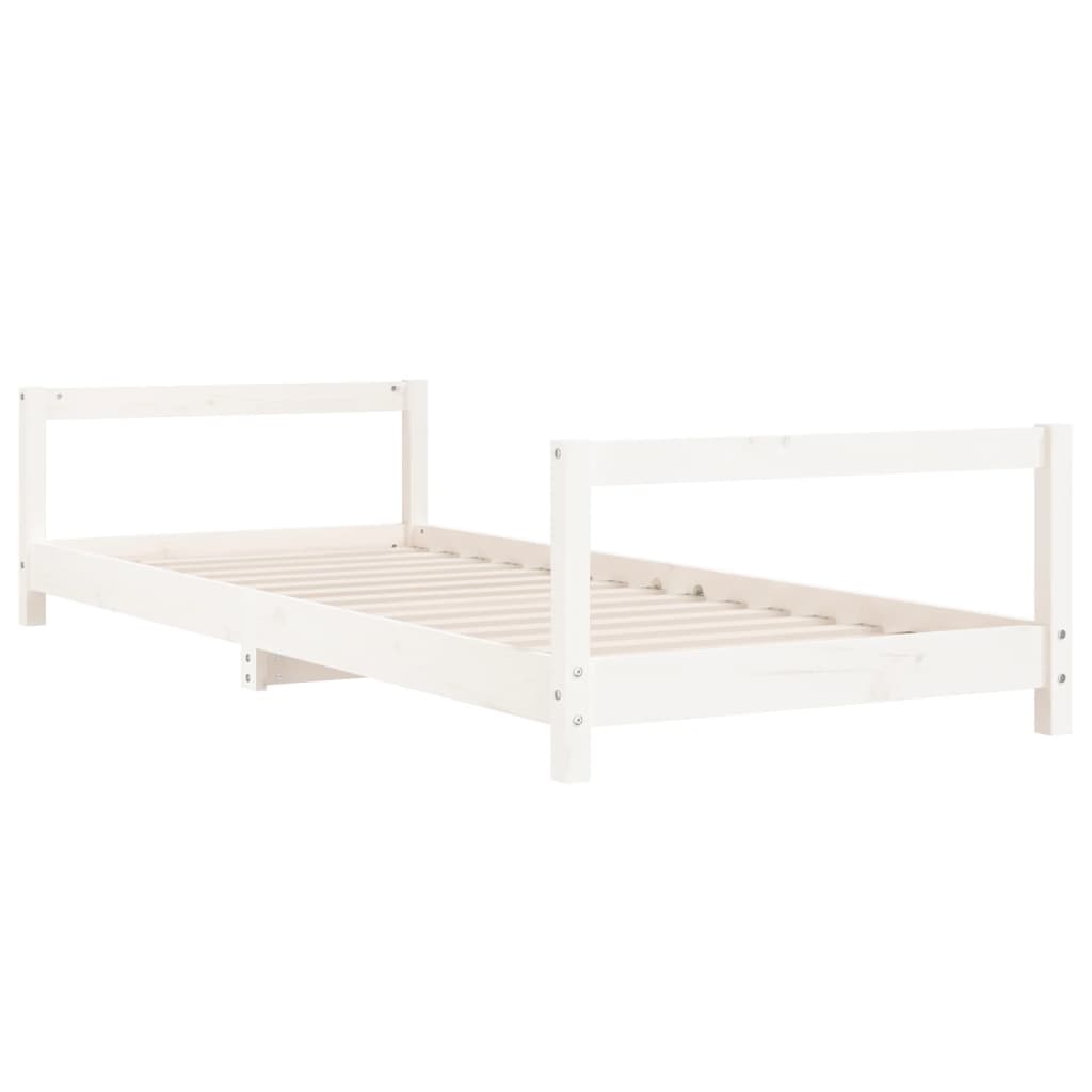 Giroletto per Bambini Bianco 90x190cm in Legno Massello di Pino - homemem39
