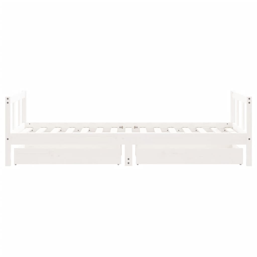 Giroletto Bambini con Cassetti Bianco 90x190 cm Massello Pino - homemem39