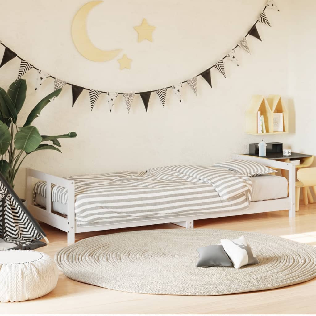 Giroletto per Bambini Bianco 80x200cm in Legno Massello di Pino - homemem39