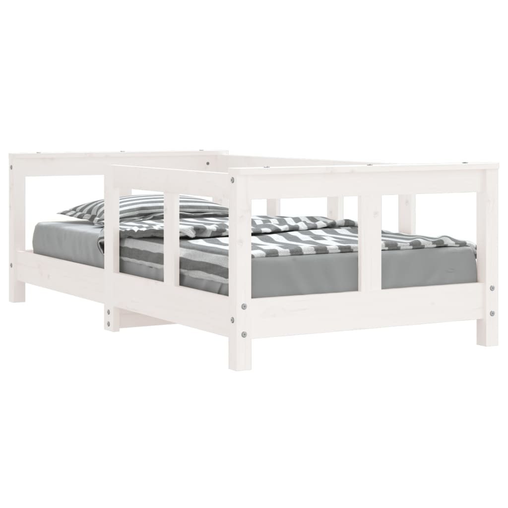 Giroletto per Bambini Bianco 70x140cm in Legno Massello di Pino - homemem39