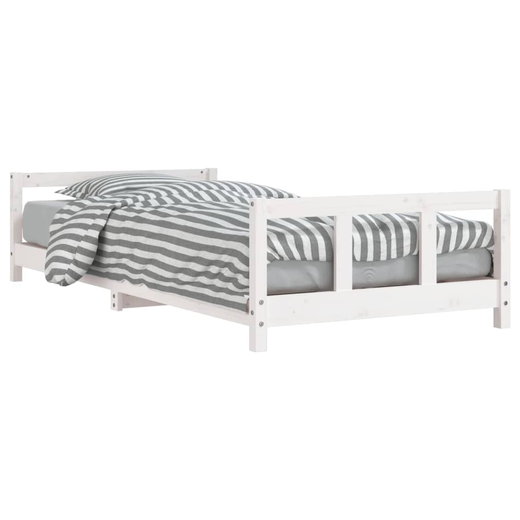 Giroletto per Bambini Bianco 90x190cm in Legno Massello di Pino - homemem39