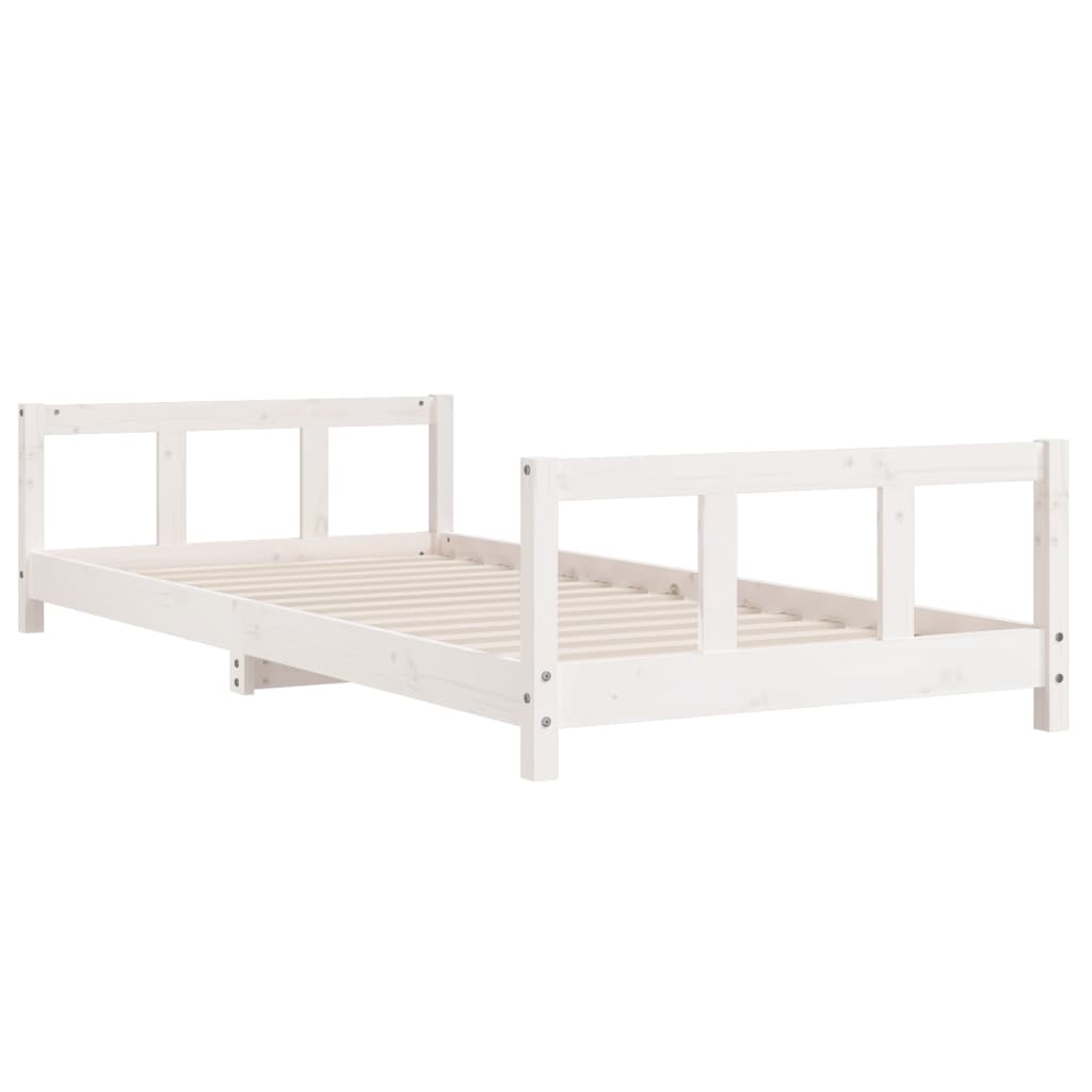 Giroletto per Bambini Bianco 90x190cm in Legno Massello di Pino - homemem39