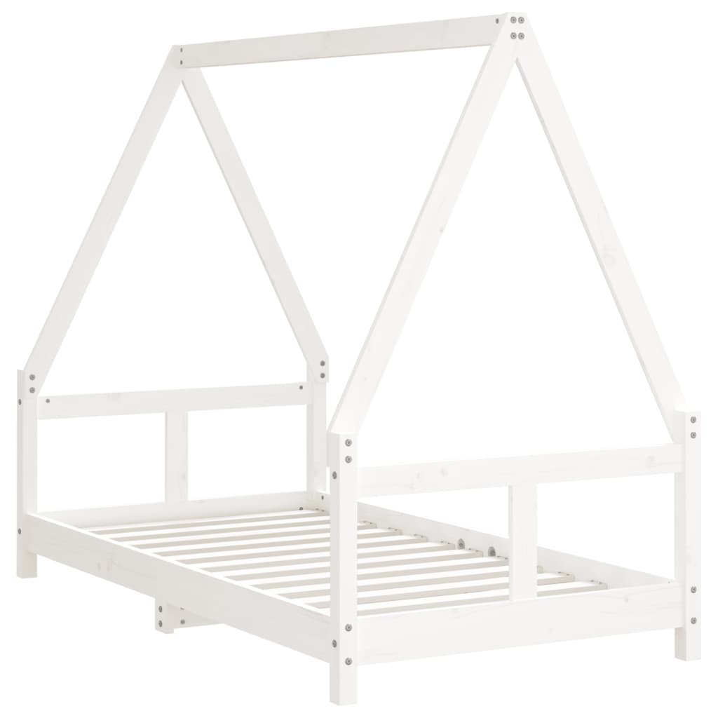 Giroletto per Bambini Bianco 80x160cm in Legno Massello di Pino - homemem39