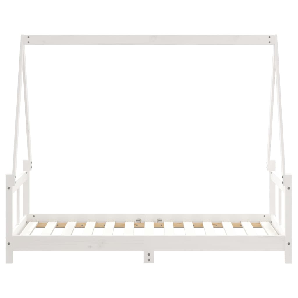 Giroletto per Bambini Bianco 80x160cm in Legno Massello di Pino - homemem39