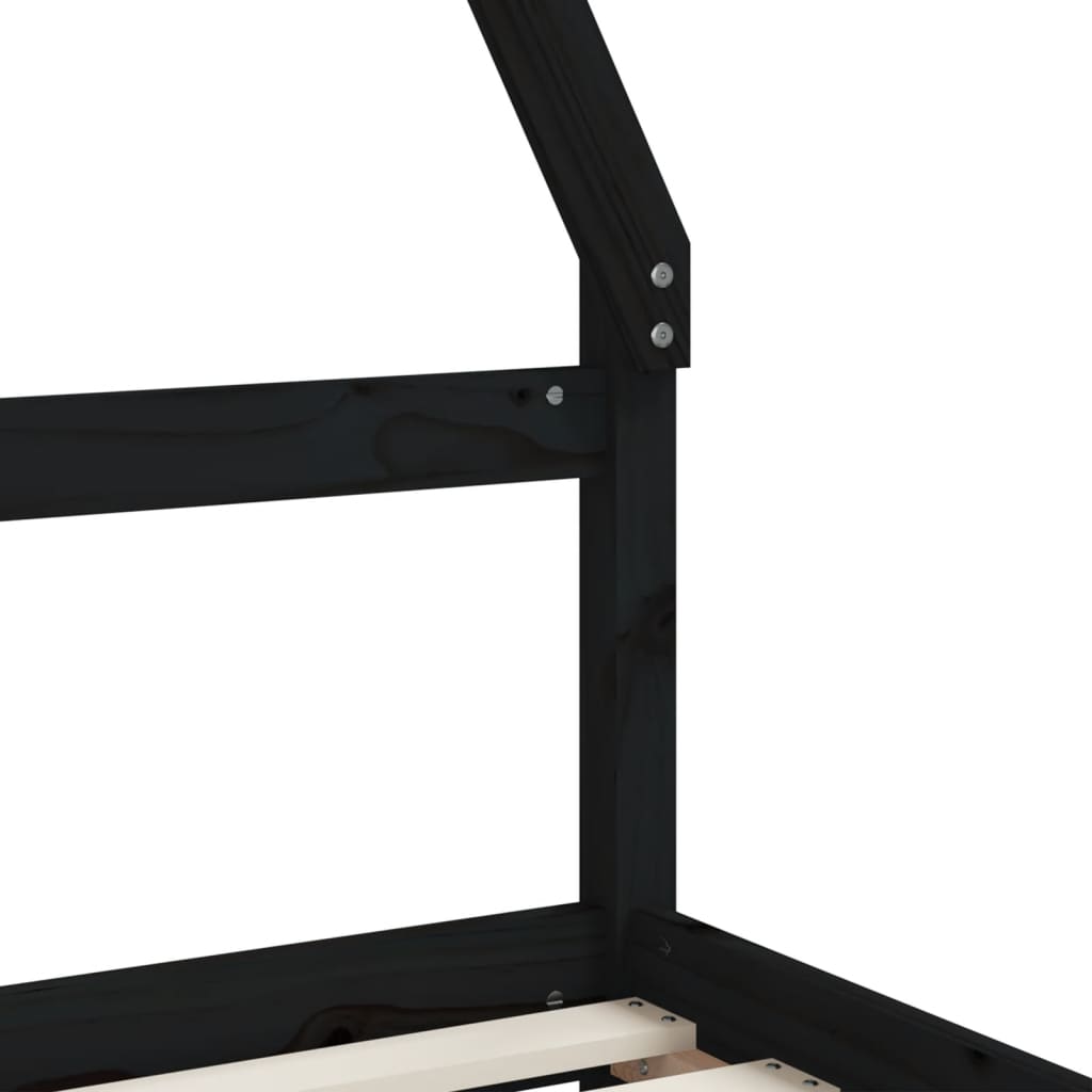 Giroletto per Bambini con Cassetti Nero 90x190 cm Massello Pino - homemem39