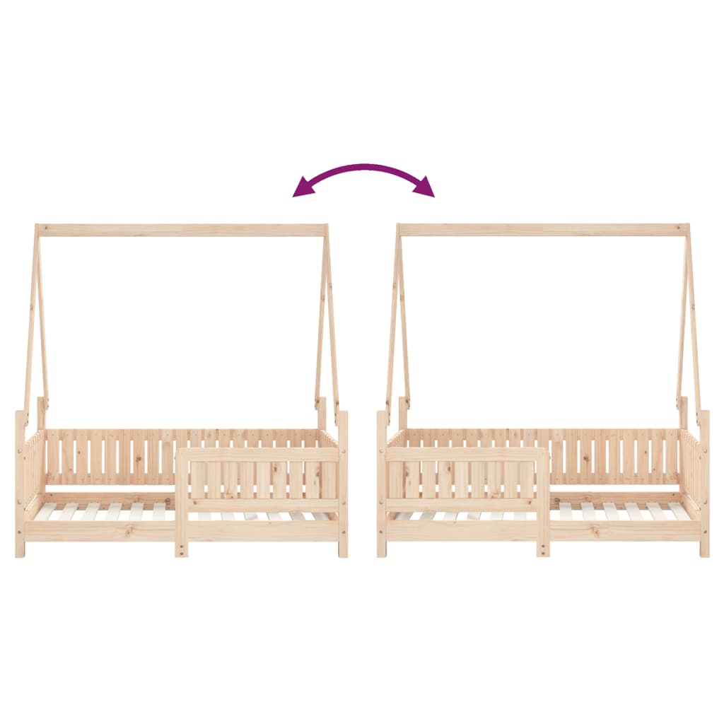 Giroletto per Bambini 70x140 cm in Legno Massello di Pino - homemem39