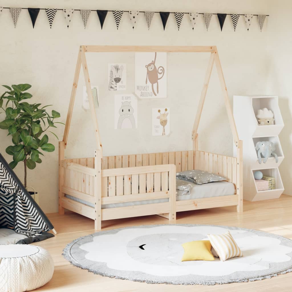 Giroletto per Bambini 70x140 cm in Legno Massello di Pino - homemem39