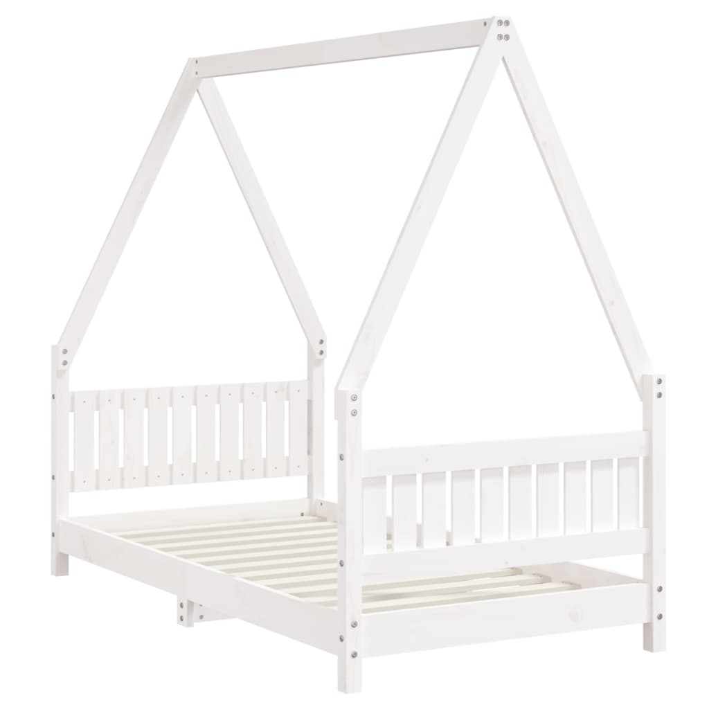 Giroletto per Bambini Bianco 80x160cm in Legno Massello di Pino - homemem39