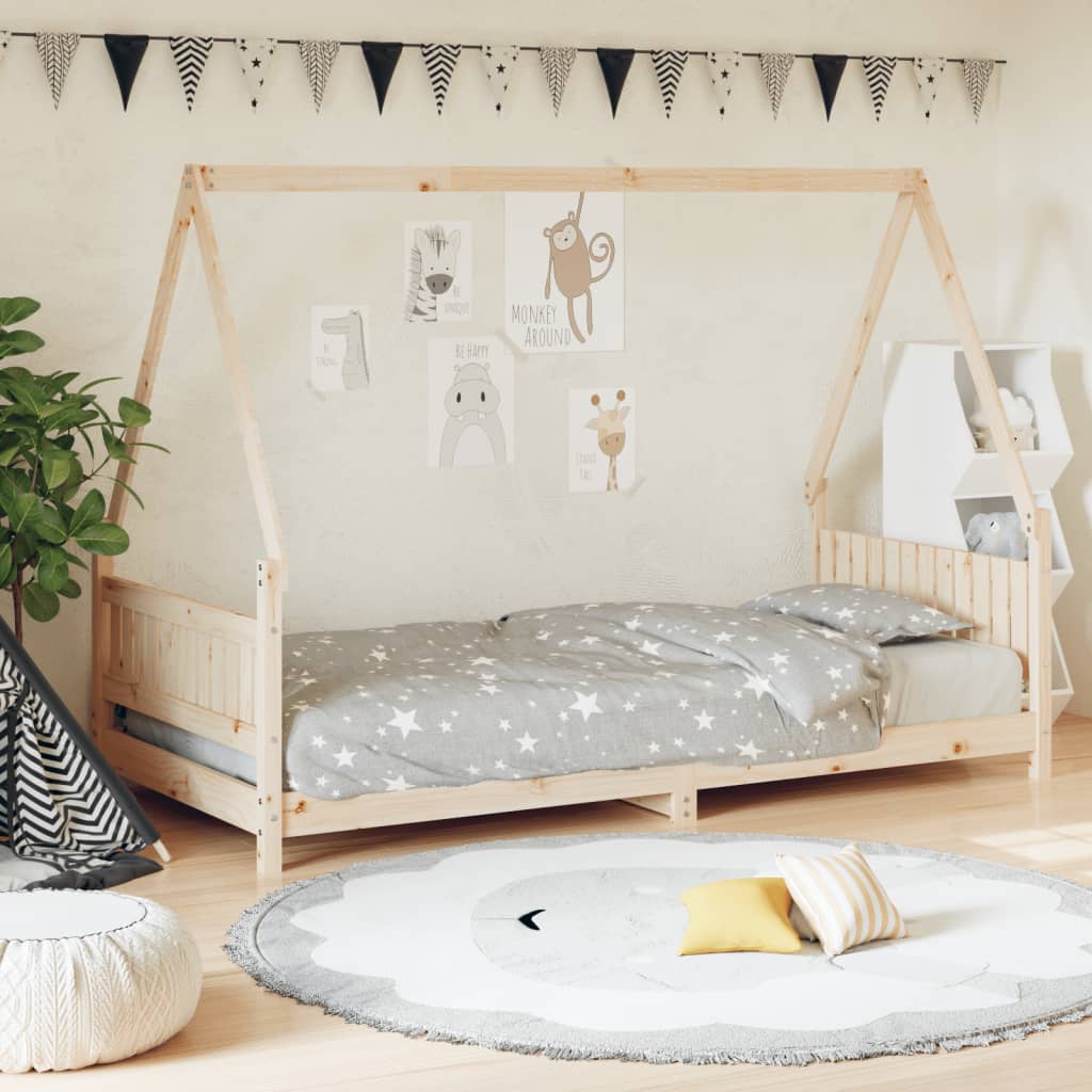 Giroletto per Bambini 90x190 cm in Legno Massello di Pino - homemem39