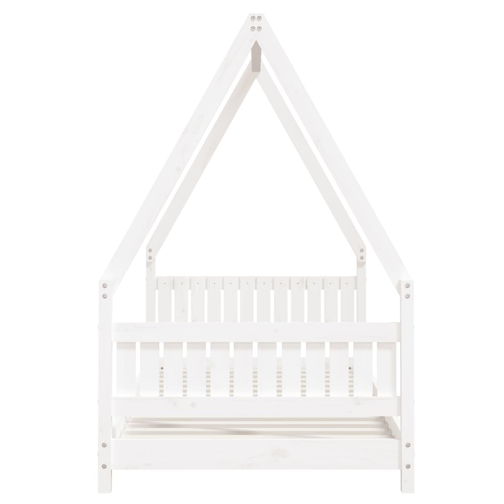 Giroletto per Bambini Bianco 90x190cm in Legno Massello di Pino - homemem39