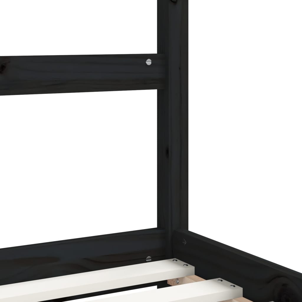 Giroletto Bambini con Cassetti Nero 90x200cm Massello di Pino - homemem39