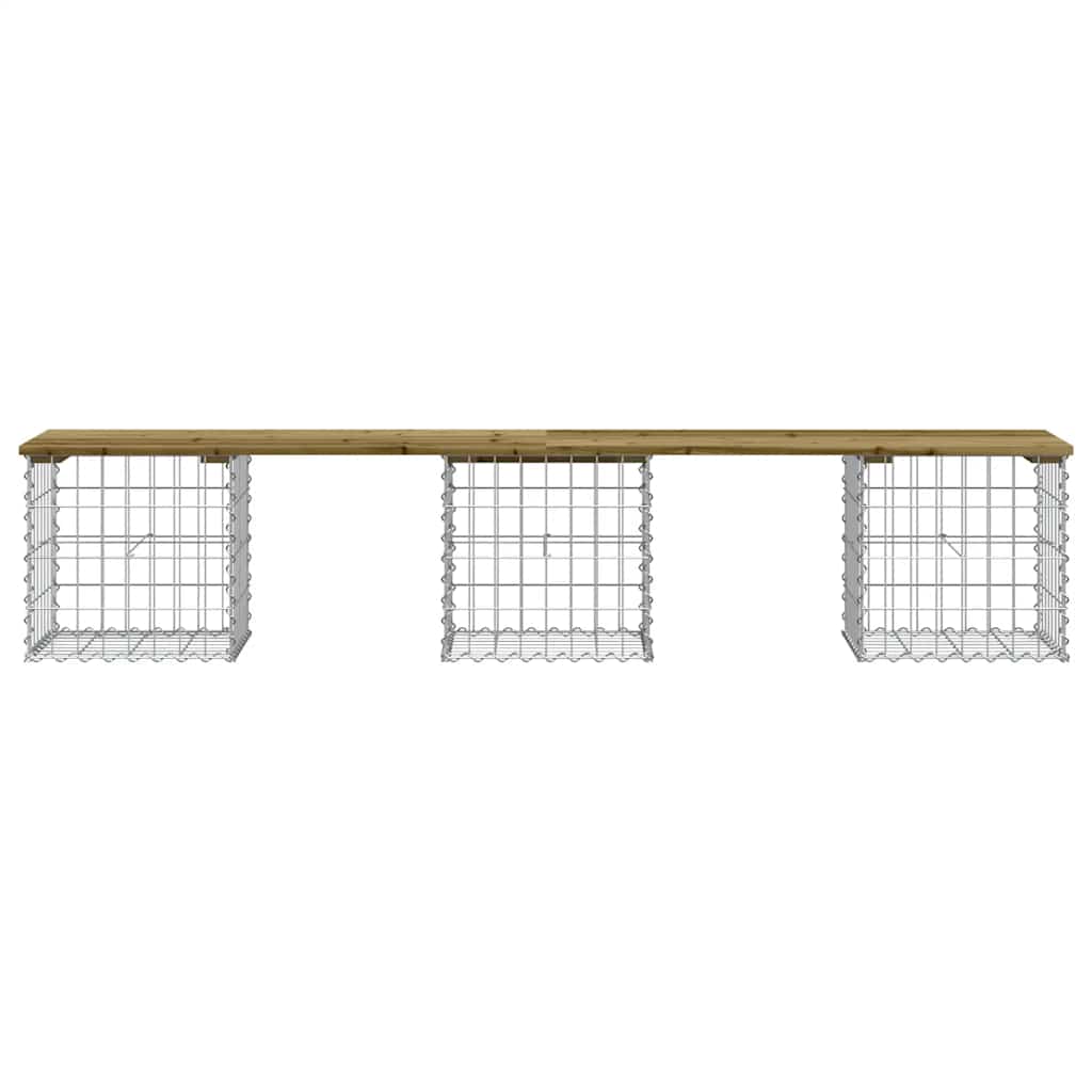 Panca da Giardino Design Gabbione 203x44x42 cm Pino Impregnato - homemem39
