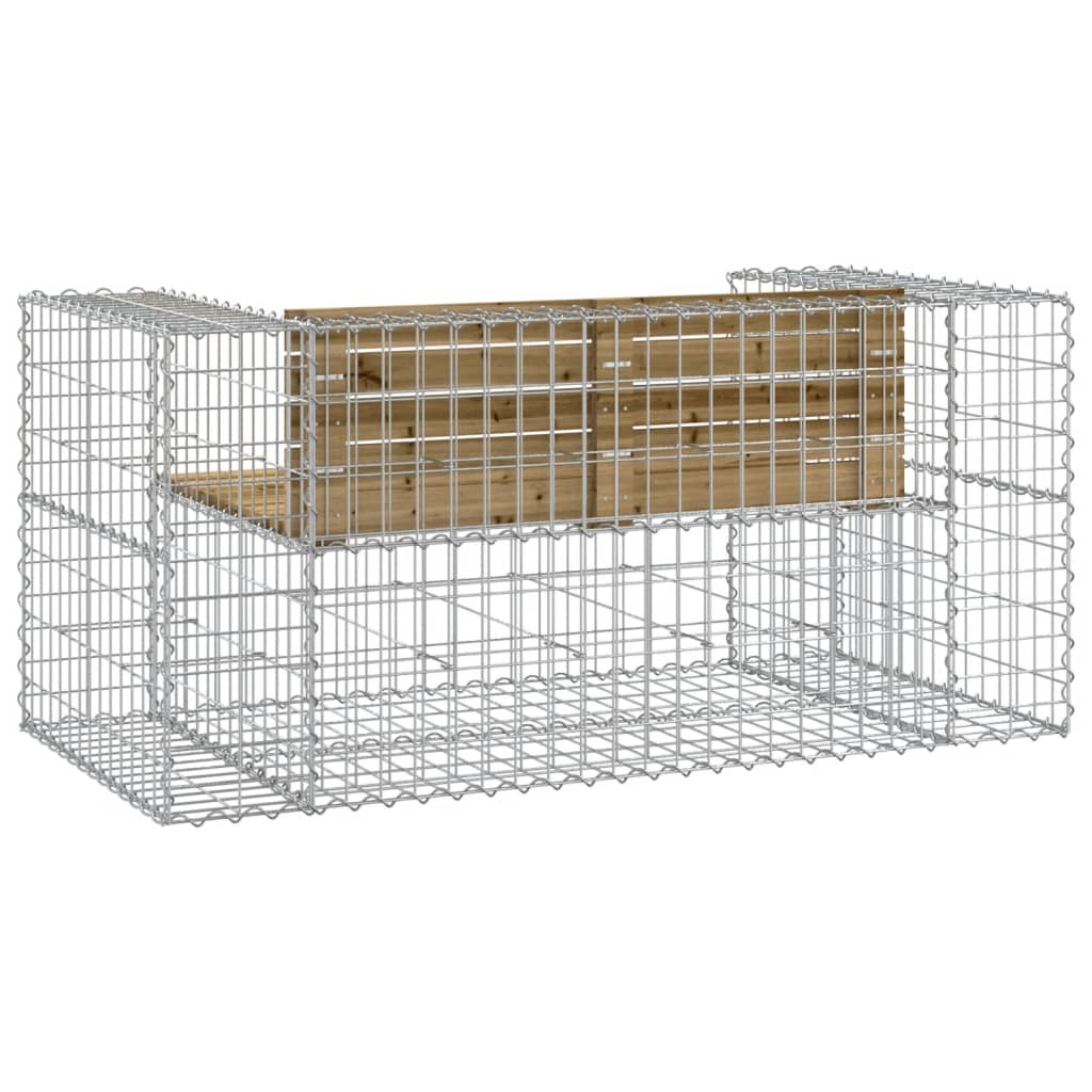 Panca da Giardino Design Gabbione 143x71x65,5cm Pino Impregnato - homemem39