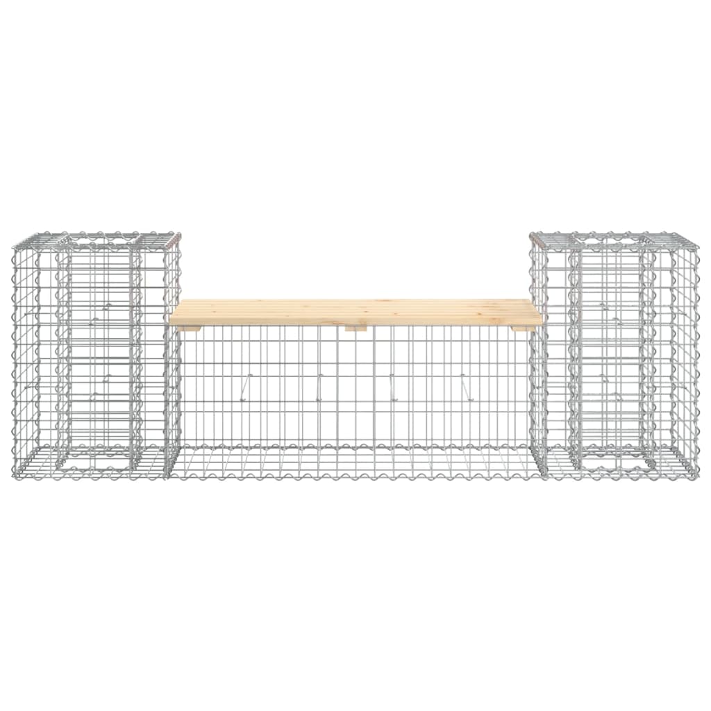 Panca Giardino Design Gabbione 183x41x60,5 cm Massello di Pino - homemem39