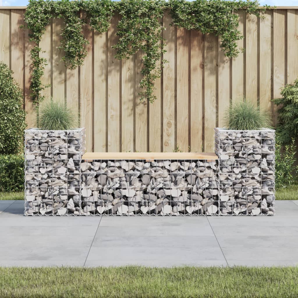 Panca Giardino Design Gabbione 183x41x60,5 cm Massello di Pino - homemem39