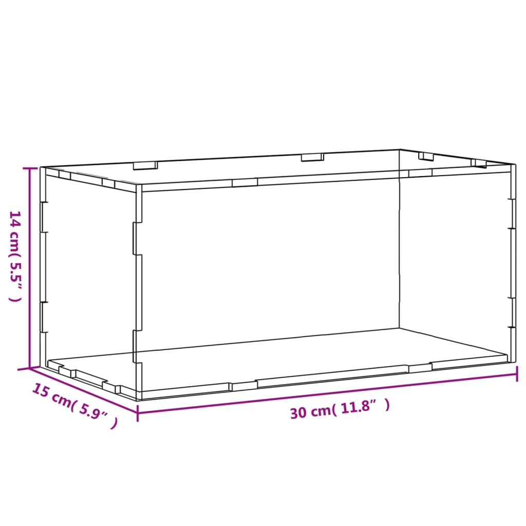 Scatola espositiva trasparente 30x15x14 cm in acrilico | homemem39