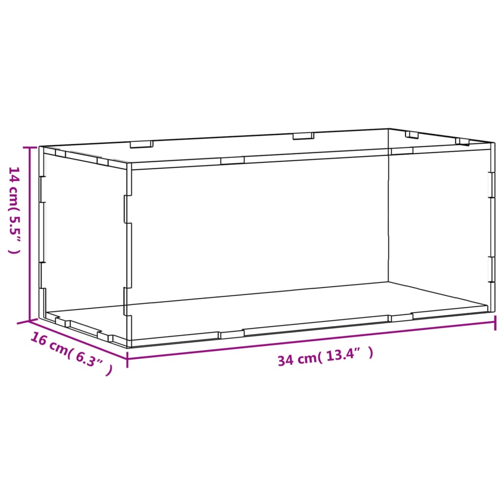 Scatola espositiva trasparente 34x16x14 cm in acrilico | homemem39