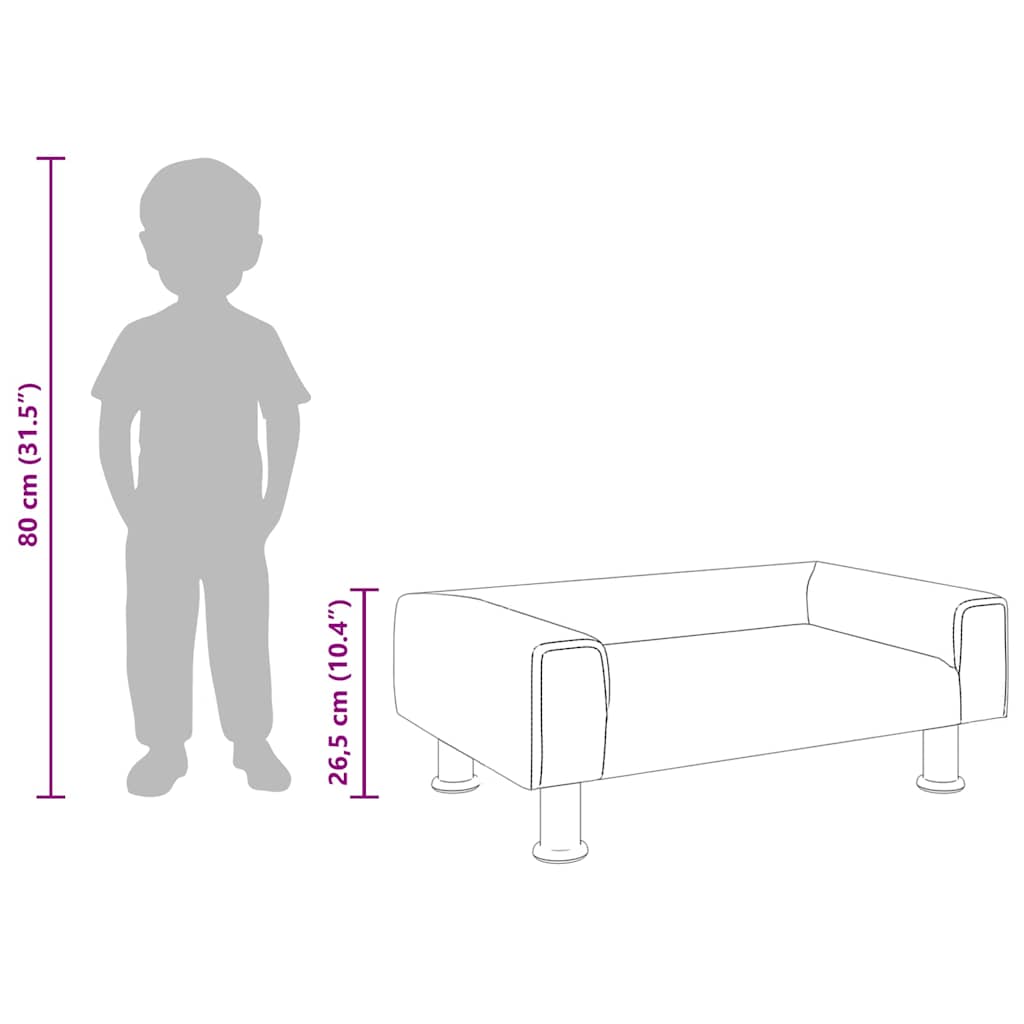 Divano per Bambini Grigio Chiaro 70x45x26,5 cm in Velluto - homemem39