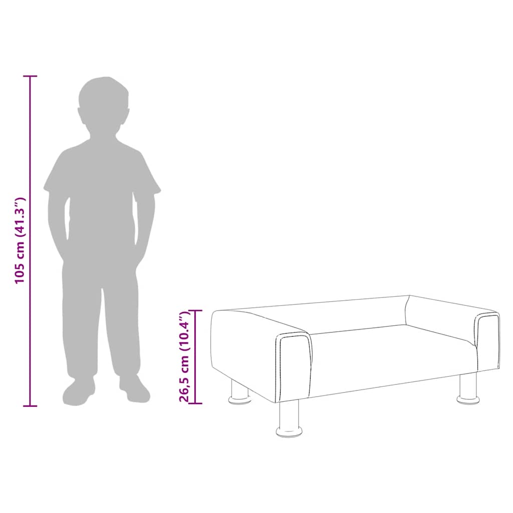 Divano per Bambini Grigio Scuro 70x45x26,5 cm in Velluto - homemem39