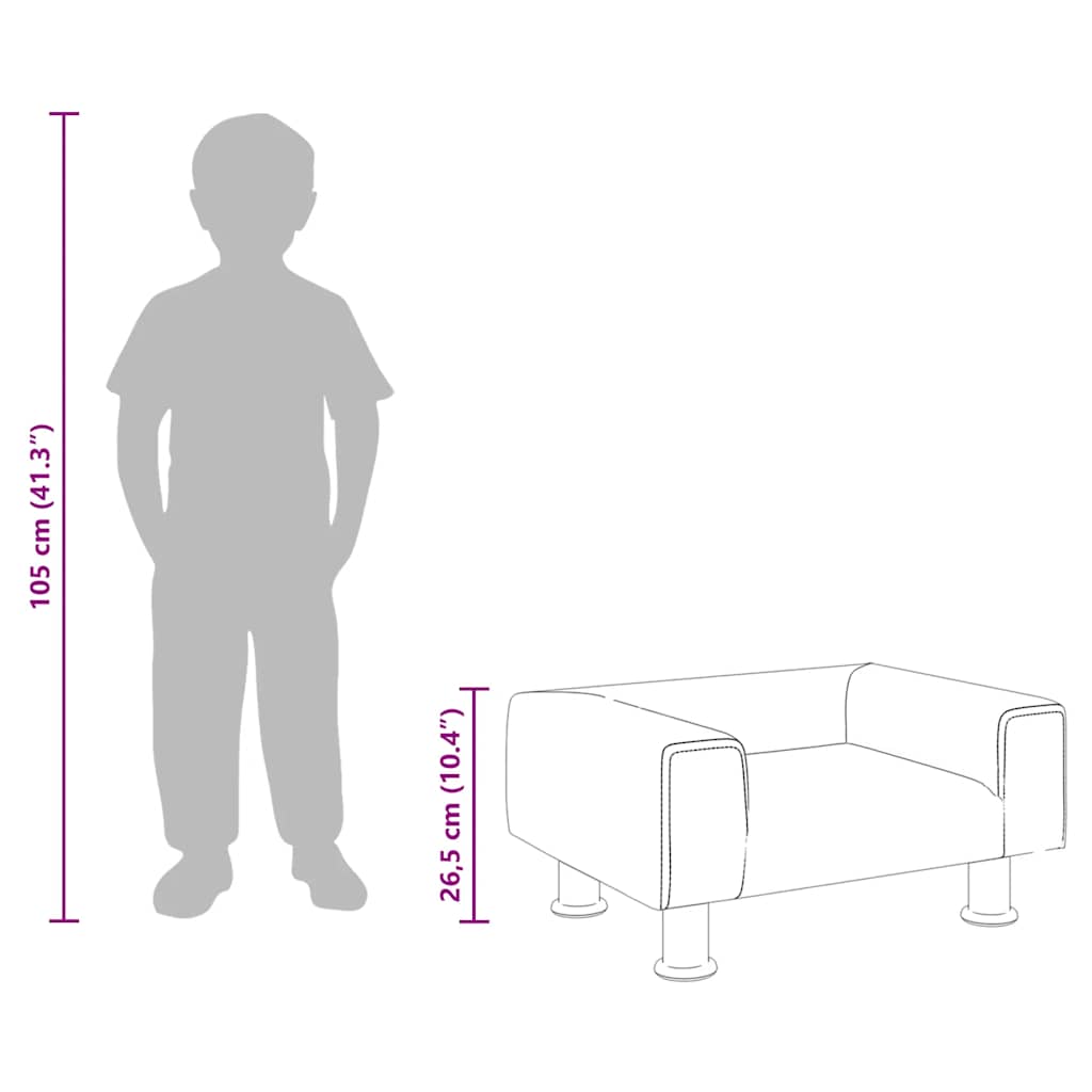 Divano per Bambini Marrone 50x40x26,5 cm in Velluto - homemem39