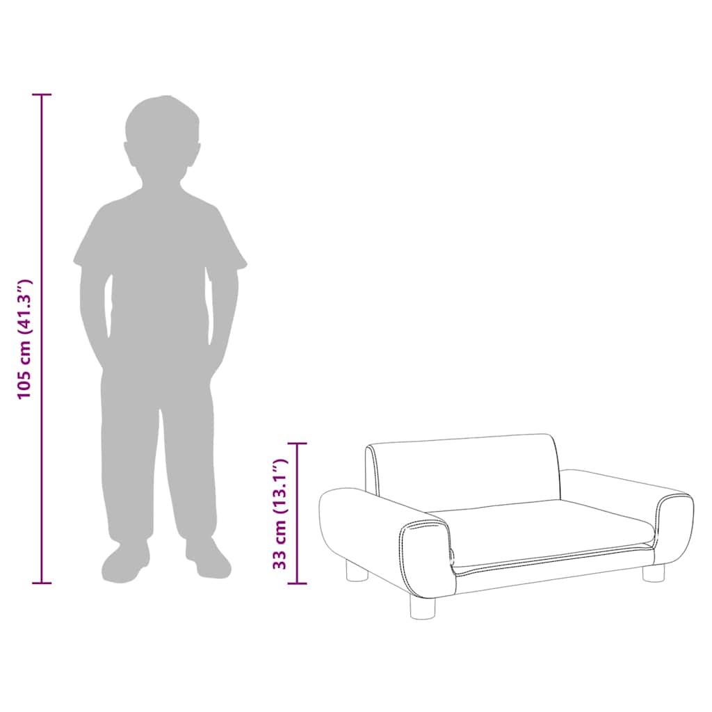 Divano per Bambini Marrone 70x45x33 cm in Velluto | homemem39