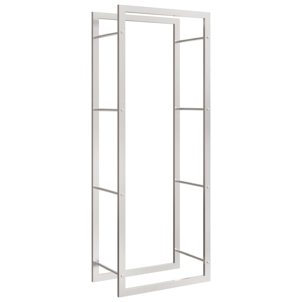 Portalegna 50x28x132 cm in Acciaio Inossidabile - homemem39